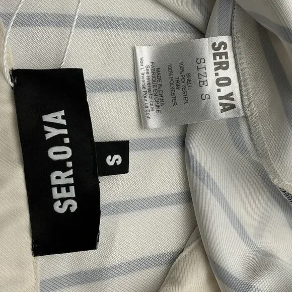 Ser.O.Ya Striped Navy Ivory Davey Blouse Size S - Picture 4 of 4